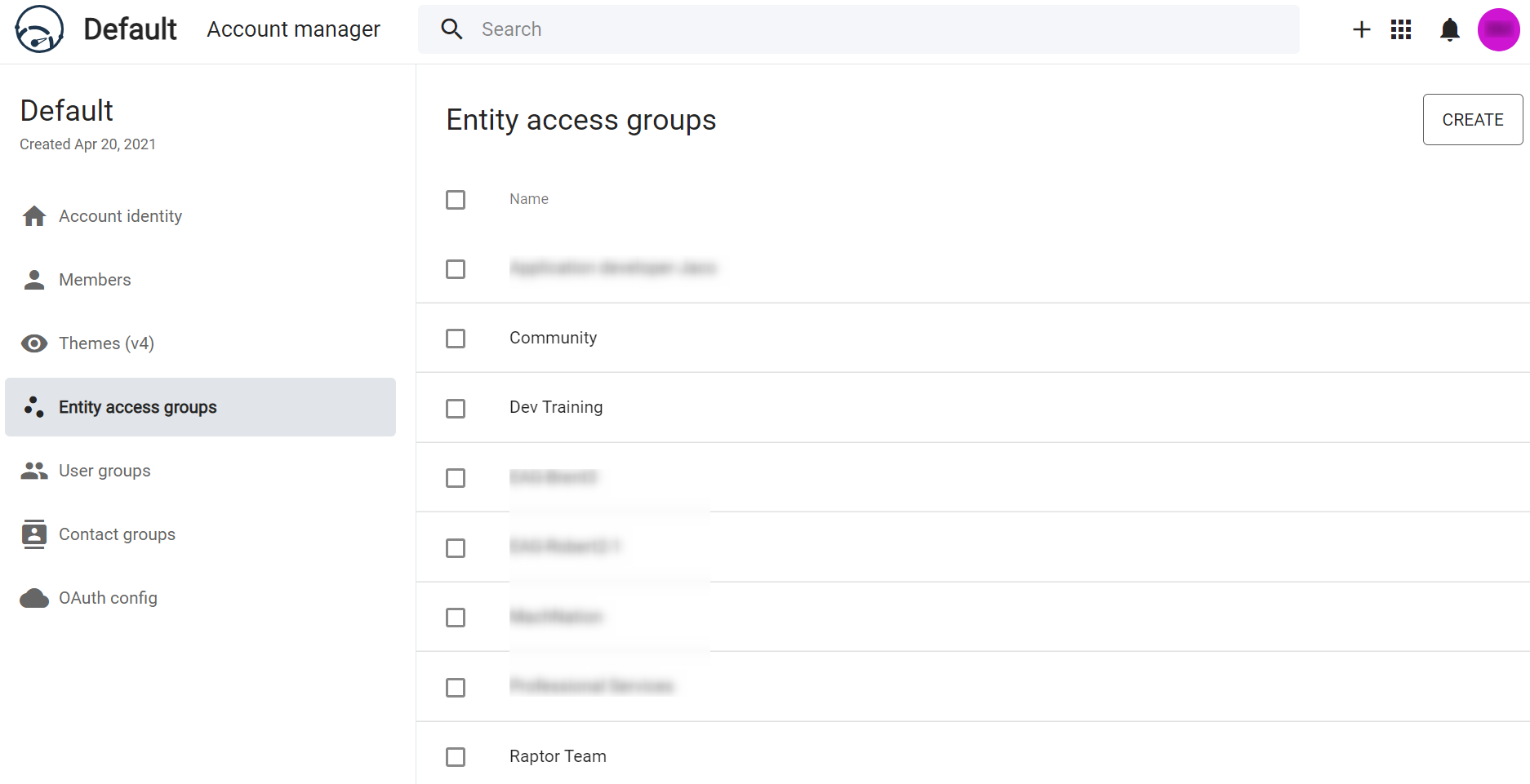 Entity Access Groups