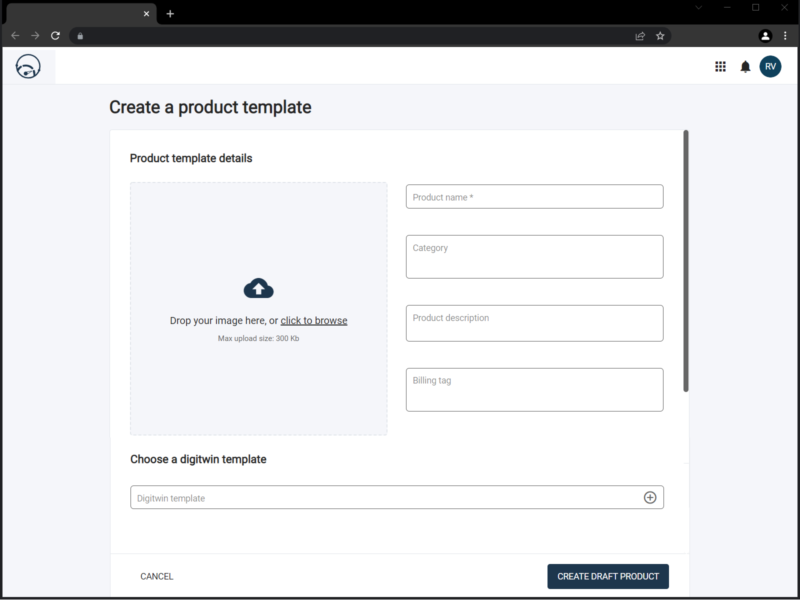 Creating a product template