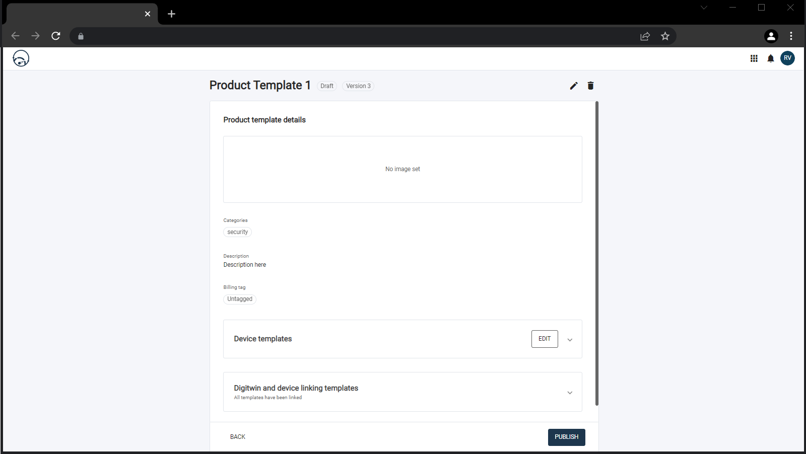 Product template linking