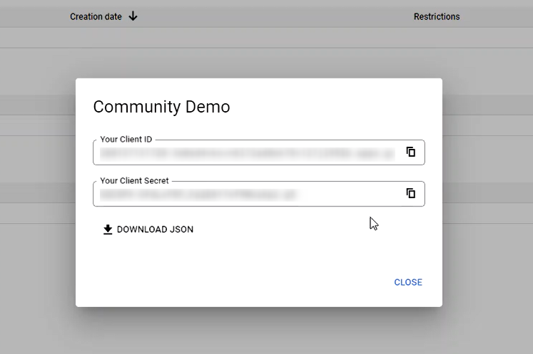 Download ClientID Client Secret