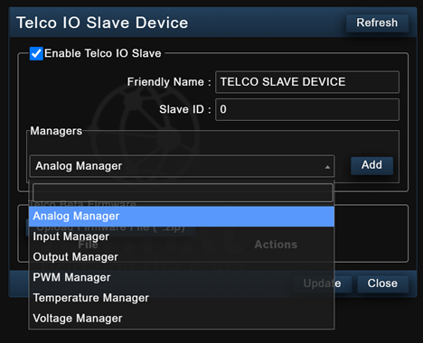 Telco IO Slave Device Console