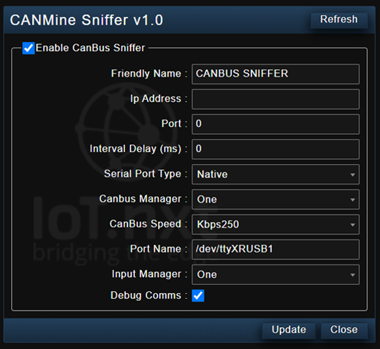 Canmine sniffer