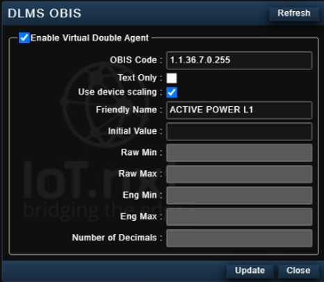 DLMS OBIS Setting: Use Device Scaling