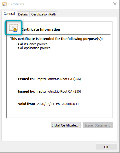 Root Certificate Warning