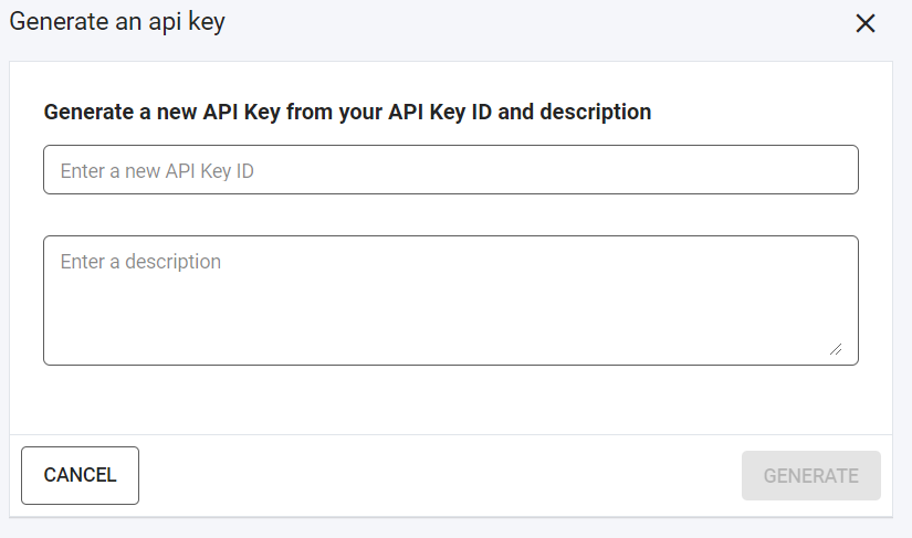 Credential Manager API Key Screen Example